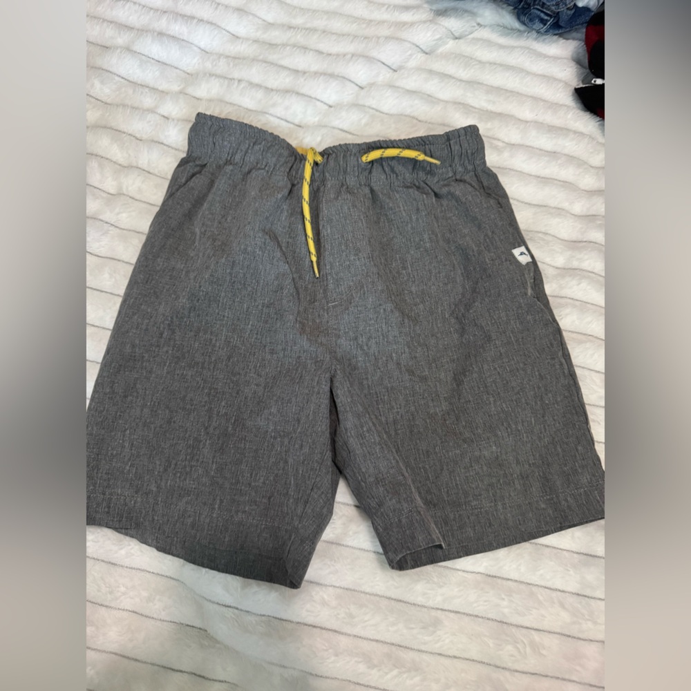Tommy Bahama Gray Kids Shorts with Yellow Drawstring